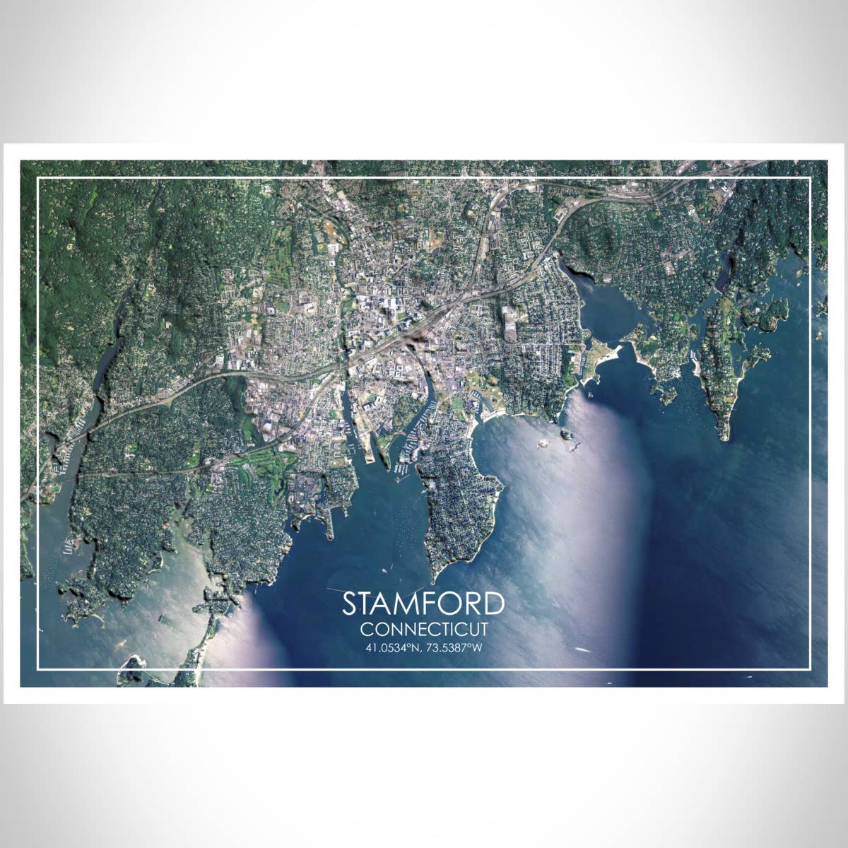 JACE.design - Vente Affiche d'art - Stamford CT Carte Imprimer Satellite2