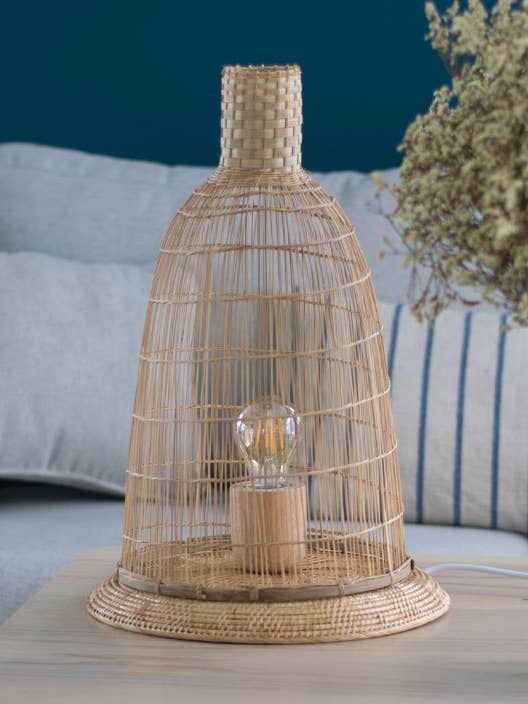 Lampe sur pied et lampe de table en bambou tressé pour la vente par Lanna Passa