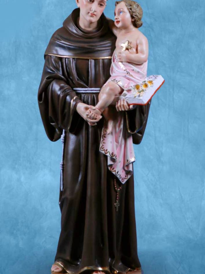 St Anthony av Padua staty 85 cm i harts för wholesale av Costa Articoli Religiosi