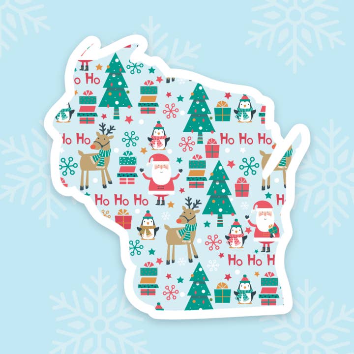Wisconsin Santa State Sticker for wholesale by The State Stickers