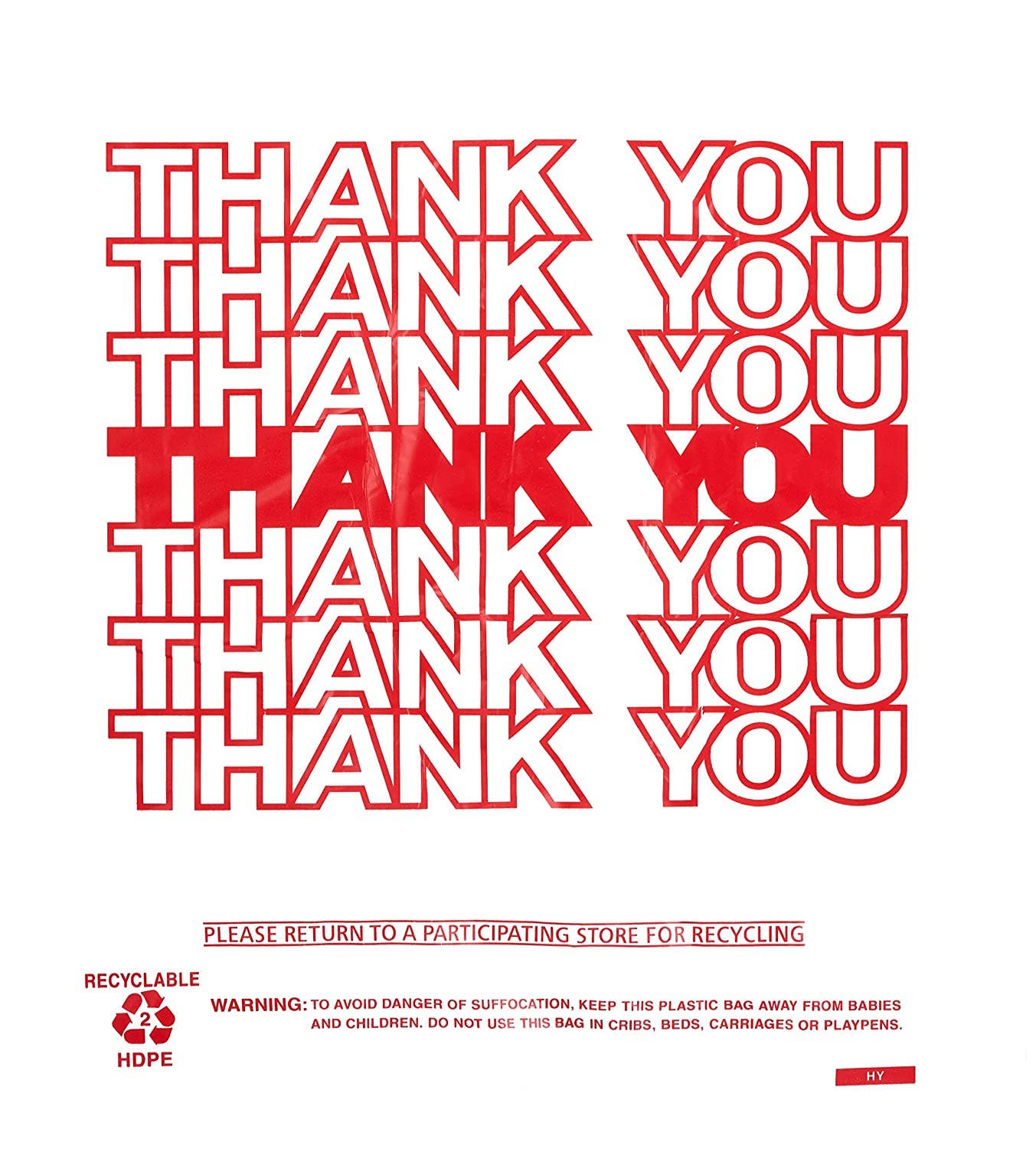 EcoQuality - Wholesale Grocery/Shopping Bag - Plastic White Thank You T-Shirt Bags2