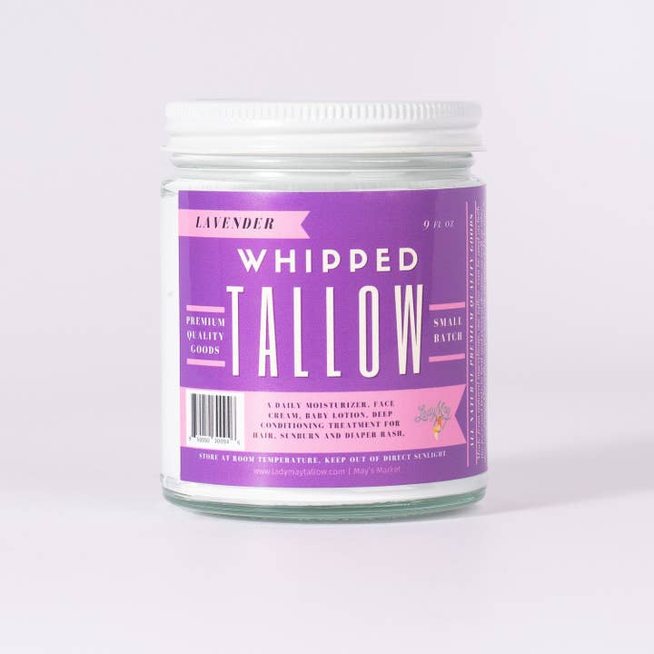 Lady May Tallow - Wholesale Body Balm/Butter - Lavender Whipped Tallow Moisturizer | 100% Natural Skincare