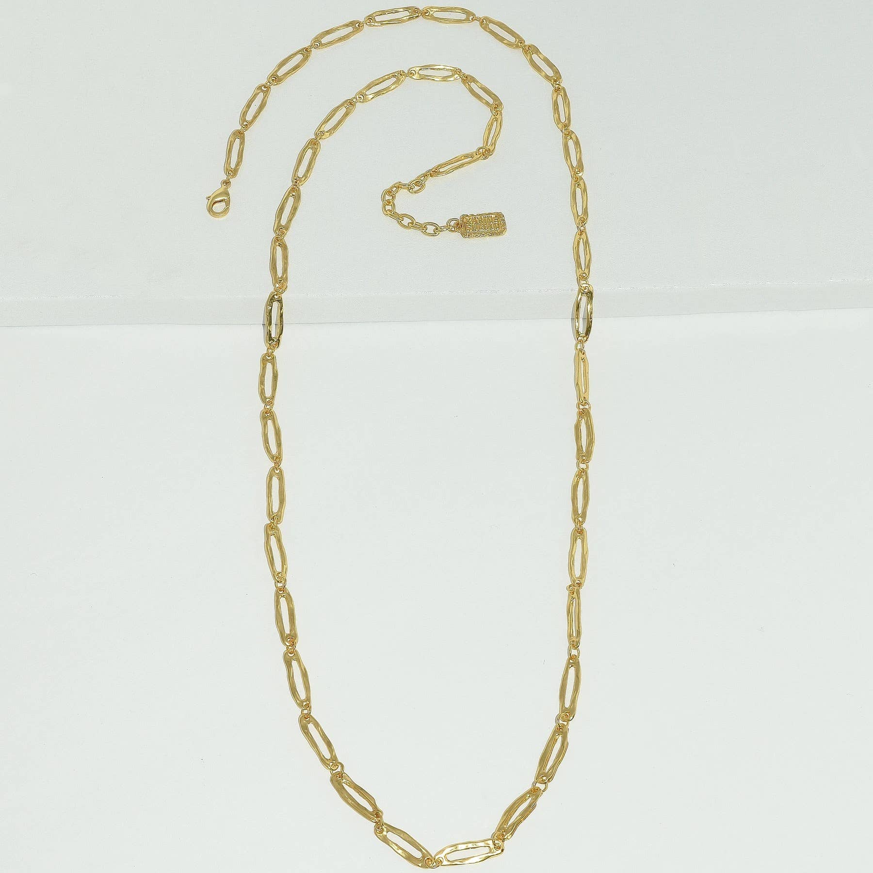 KARINE SULTAN - Wholesale Link & Chain Necklace - Textured Link Layering Long Chain Necklace in Silver or Gold2