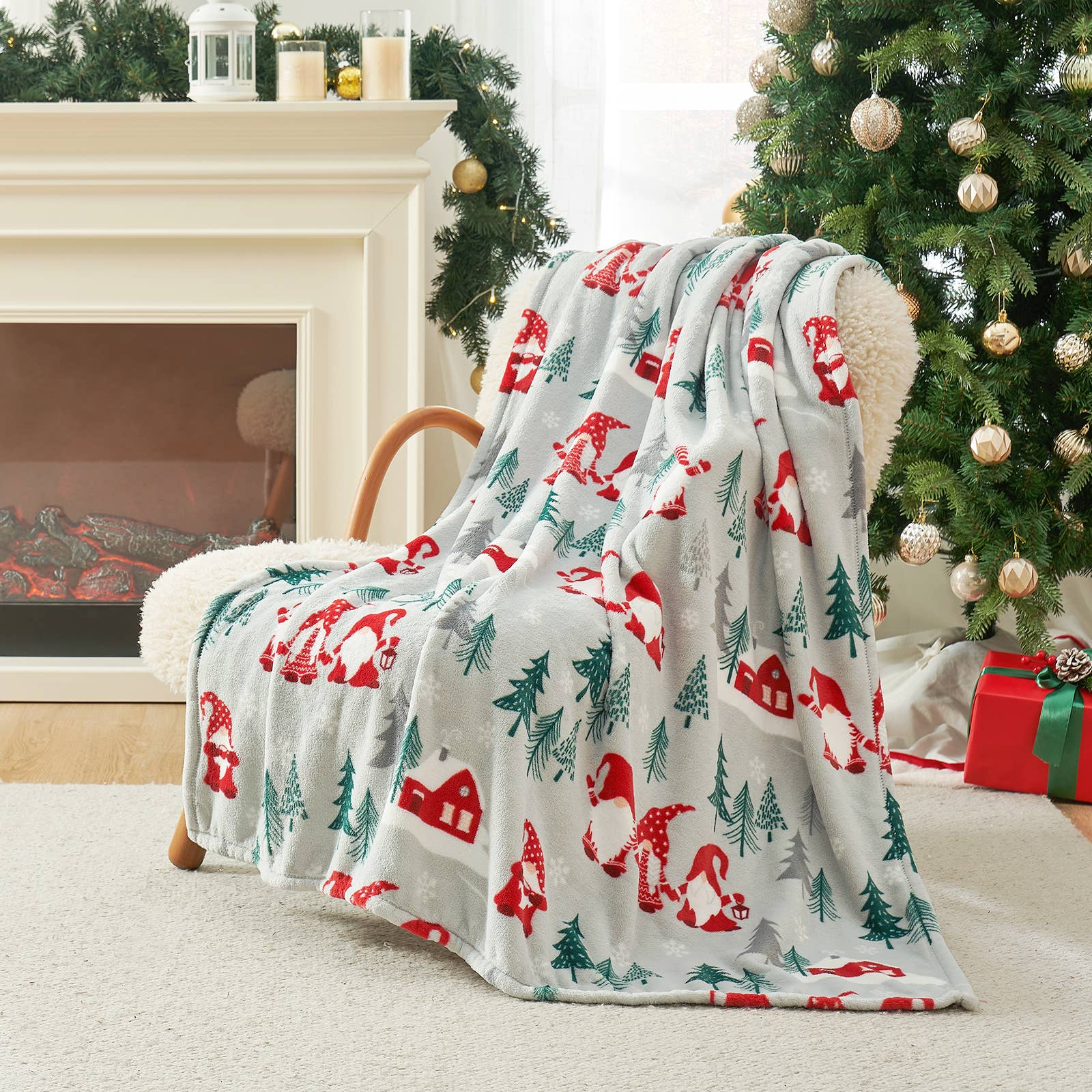 DreamValley - Wholesale Throw Blanket - CB Gnome Christmas Throw Blanket, 50*60"11