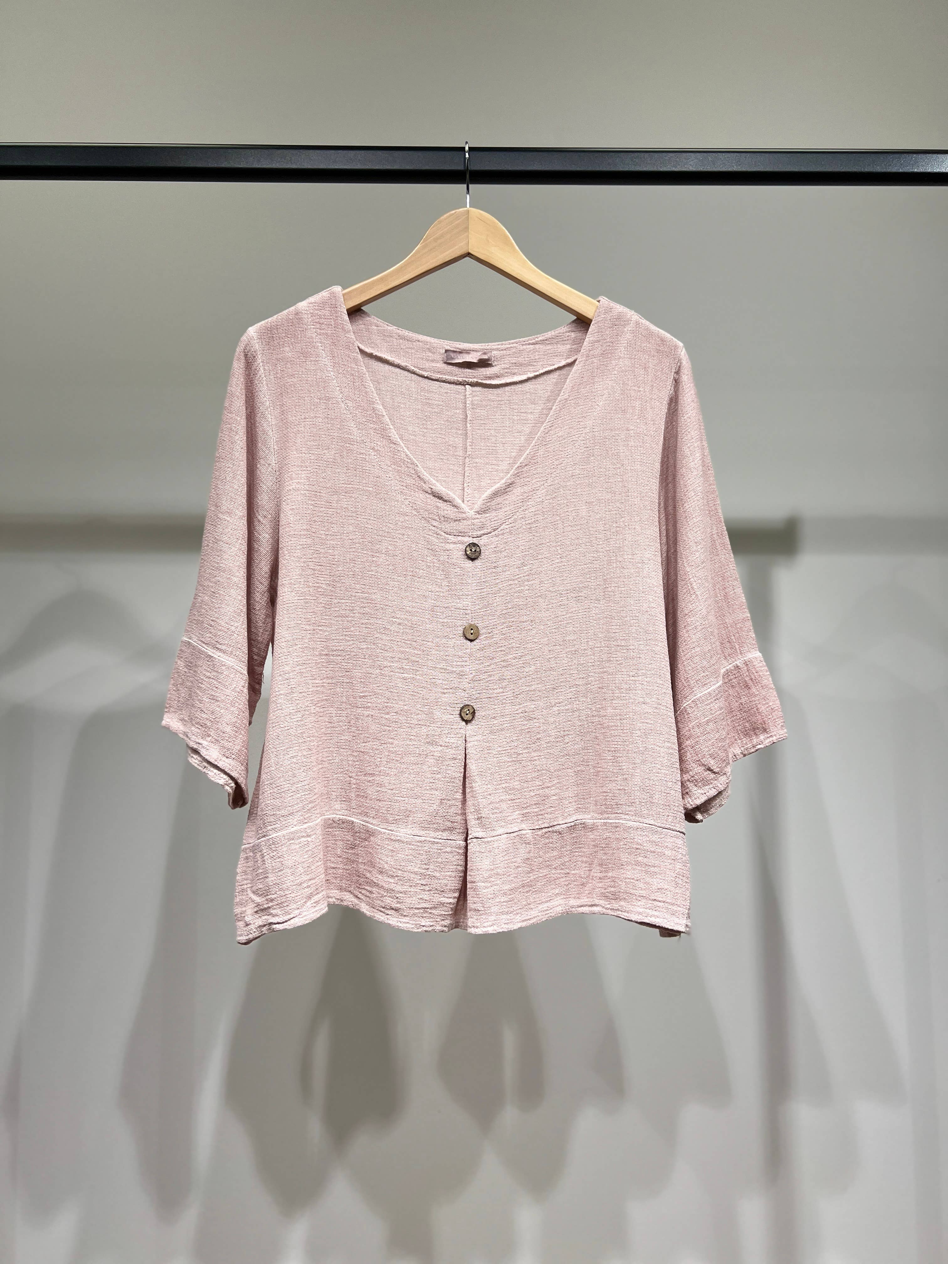 L'Emotion - Wholesale Blouse - Women's - 3/4 Sleeve Sweater Cardigan Effect 50% Linen & 50% Cotton10