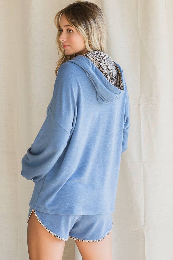 7th Ray - Wholesale Hoodie - Women's - Spring-Summer Animal Contrast Hoodie for Women T390516