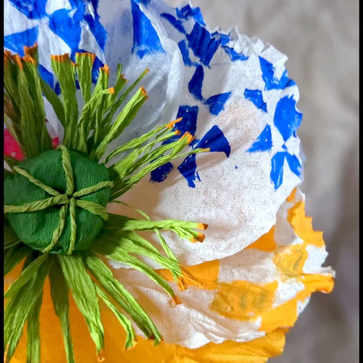 Beautiful Things By Bec - Wholesale Artificial Flowers - Paper Artificial Patterned Quilt Poppies, Colorful Decor,11