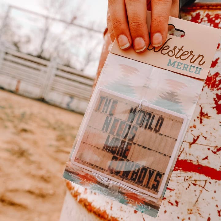 The Front Porch Label - Wholesale Car Freshener - Women's - The World Needs More Cowboys Air Freshener