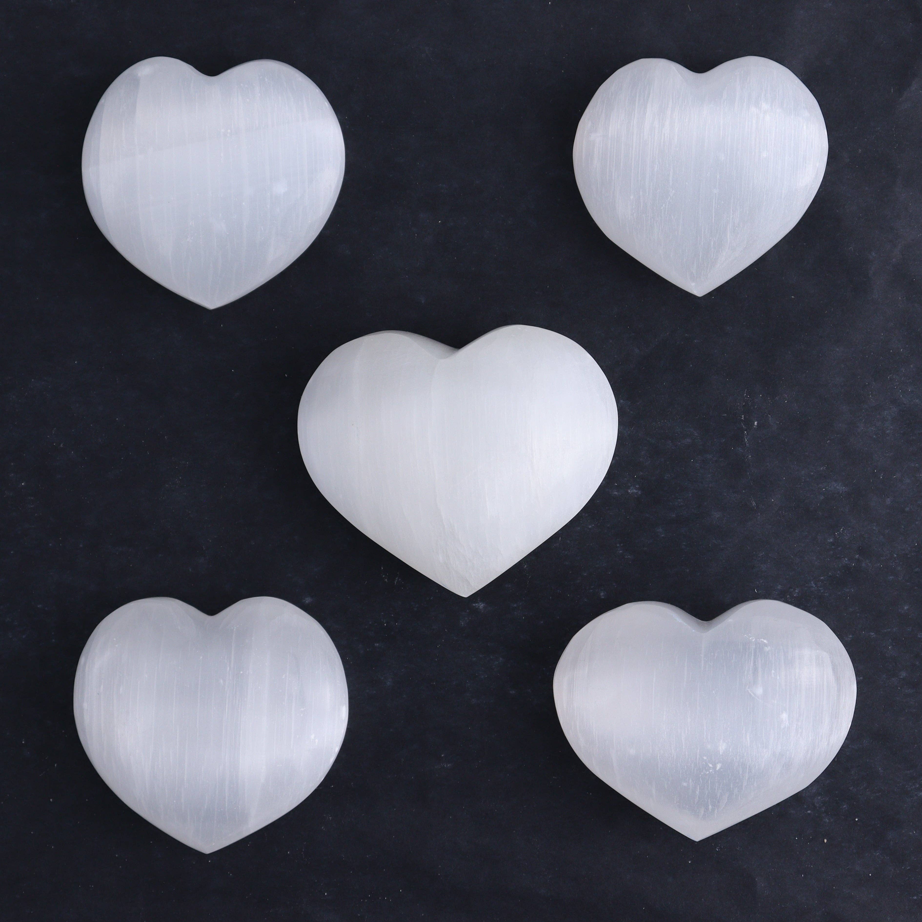 Mi Esperanza Minerals - Wholesale Spiritual Stone/Crystal - One Selenite (Satin Spar) Heart Puff1