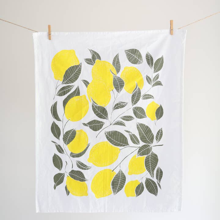 Highland Ridge | Handmade Home Decor - Wholesale Tea Towel - Lemon Tea Towel