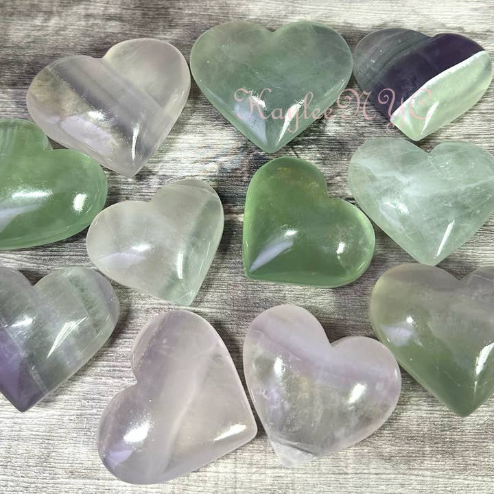 KayleeNYC - Wholesale Spiritual Stone/Crystal - Wholesale Lot 2 lbs Natural Yttrium Fluorite Crystal Heart
