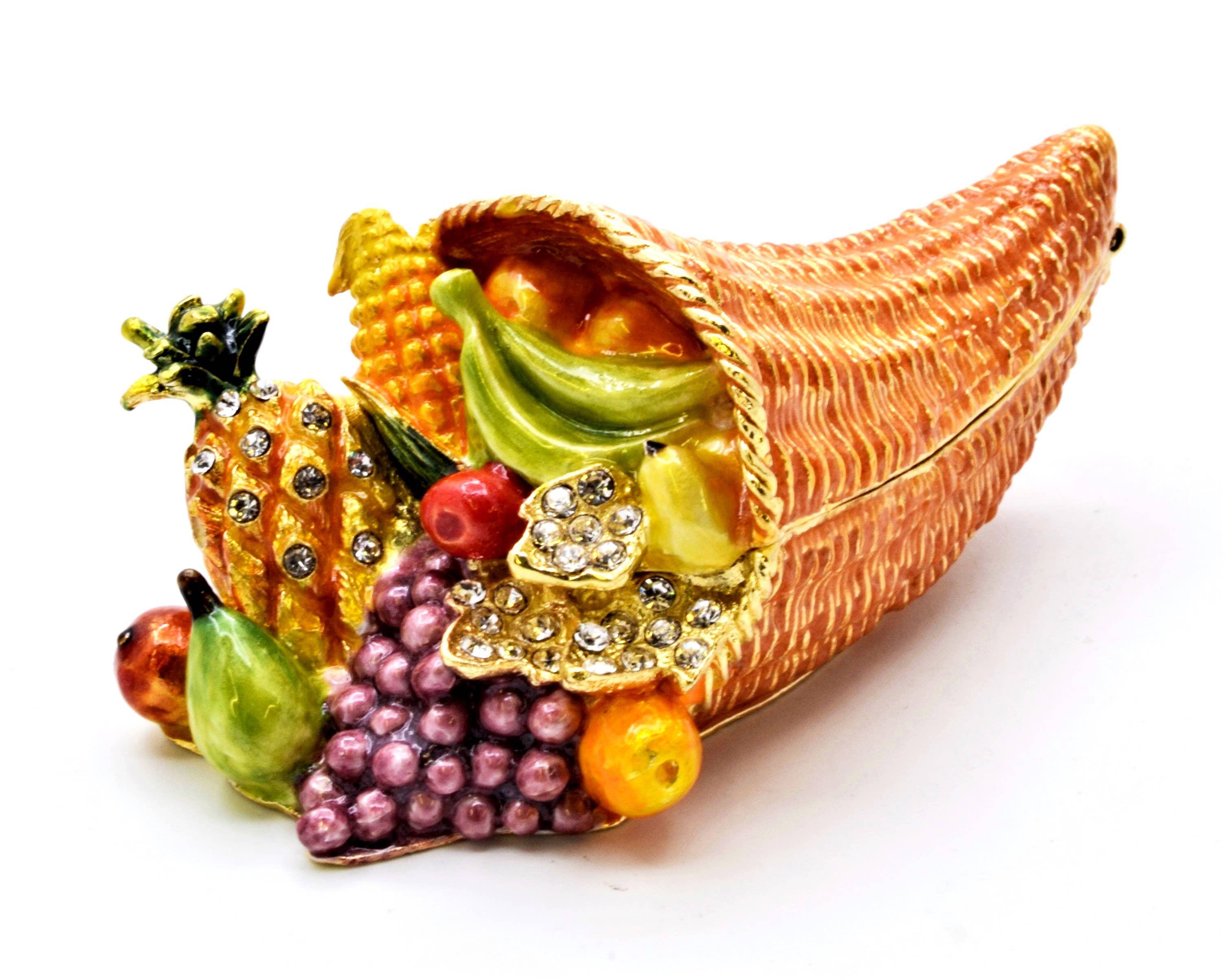 Ciel Collectables - Wholesale Jewelry Box/Organizer - Hand Crafted Cornucopia Trinket Box. Colorful Enamel0