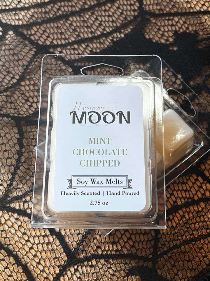 Mint Chocolate Chipped Soy Wax Melt for wholesale by Mourning Moon Candles