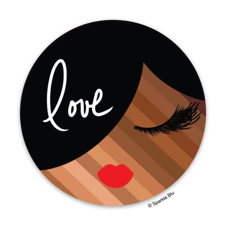 Shades of Beauty, Love Vinyl Sticker - Black Hair for wholesale by Sparkle Blu