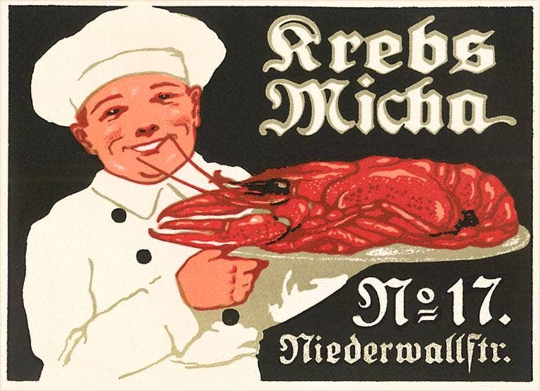 Found Image Press - Wholesale Stationery/Notecard Set - Greeting Card PO-237 Chef with Lobster on Platter0