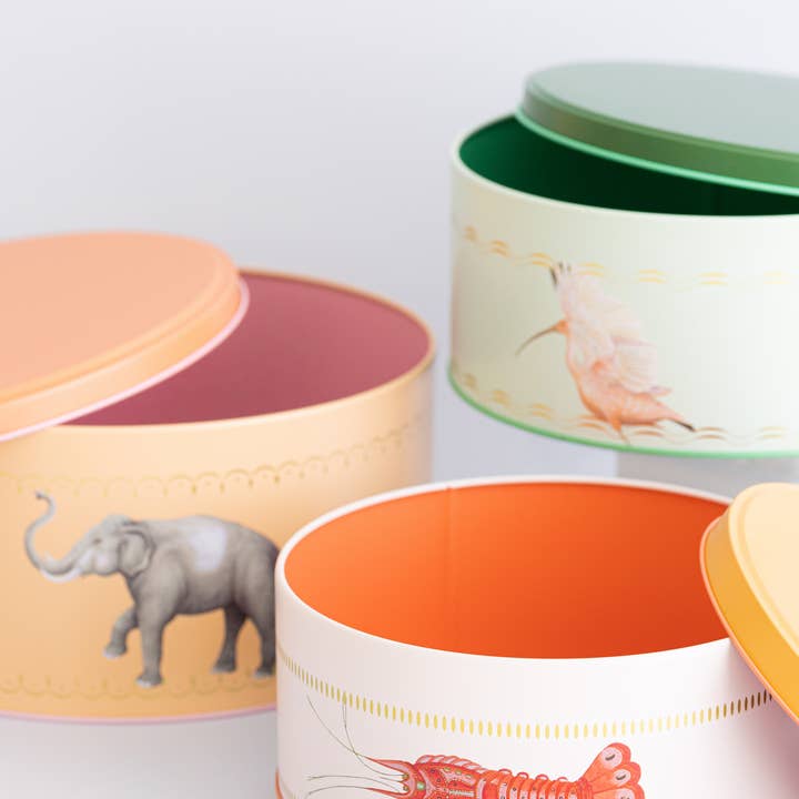 Yvonne Ellen - Wholesale Food Storage Container - Yvonne Ellen Lobster/elephant/ibis Round Cake Tins (set Of 3