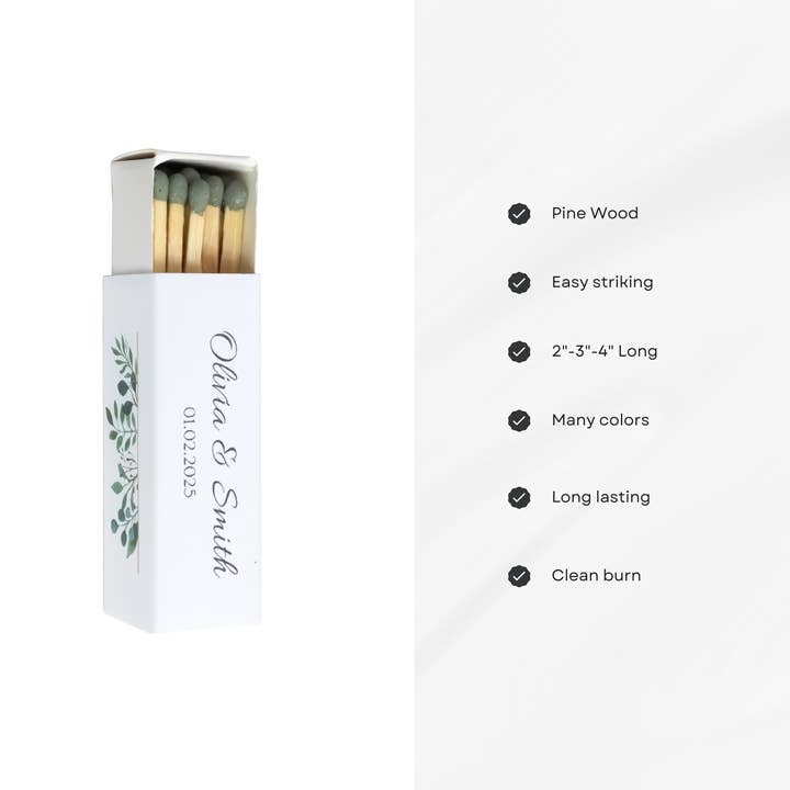 Chandler Studio – wholesale Matches – Custom Matchboxes 2" Inch Long Colorful Matches for Wedding1