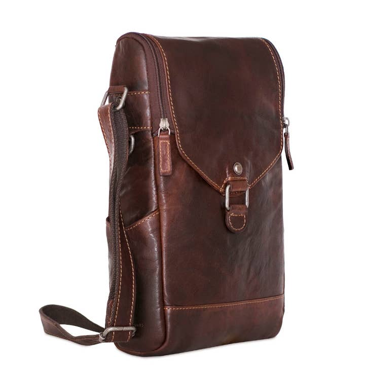 Voyager Crossbody Messenger & Wine Bag #7513 for wholesale by Jack Georges Leather Goods