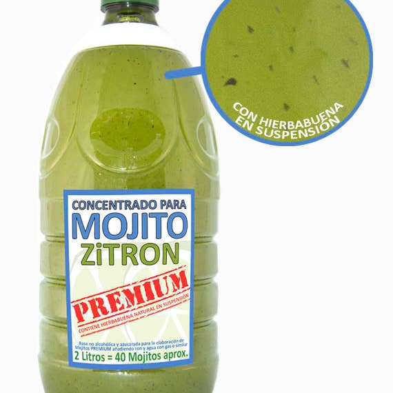 Concentrados ZiTRON - Wholesale Cocktail Mix/Syrup - Premium Concentrate for Mojito Zitron 2 L.