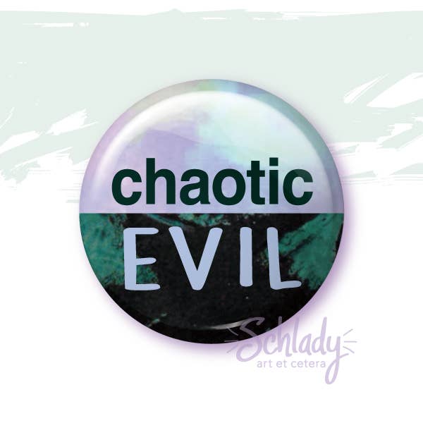 Chaotic Evil - Button Pin for wholesale by Schlady