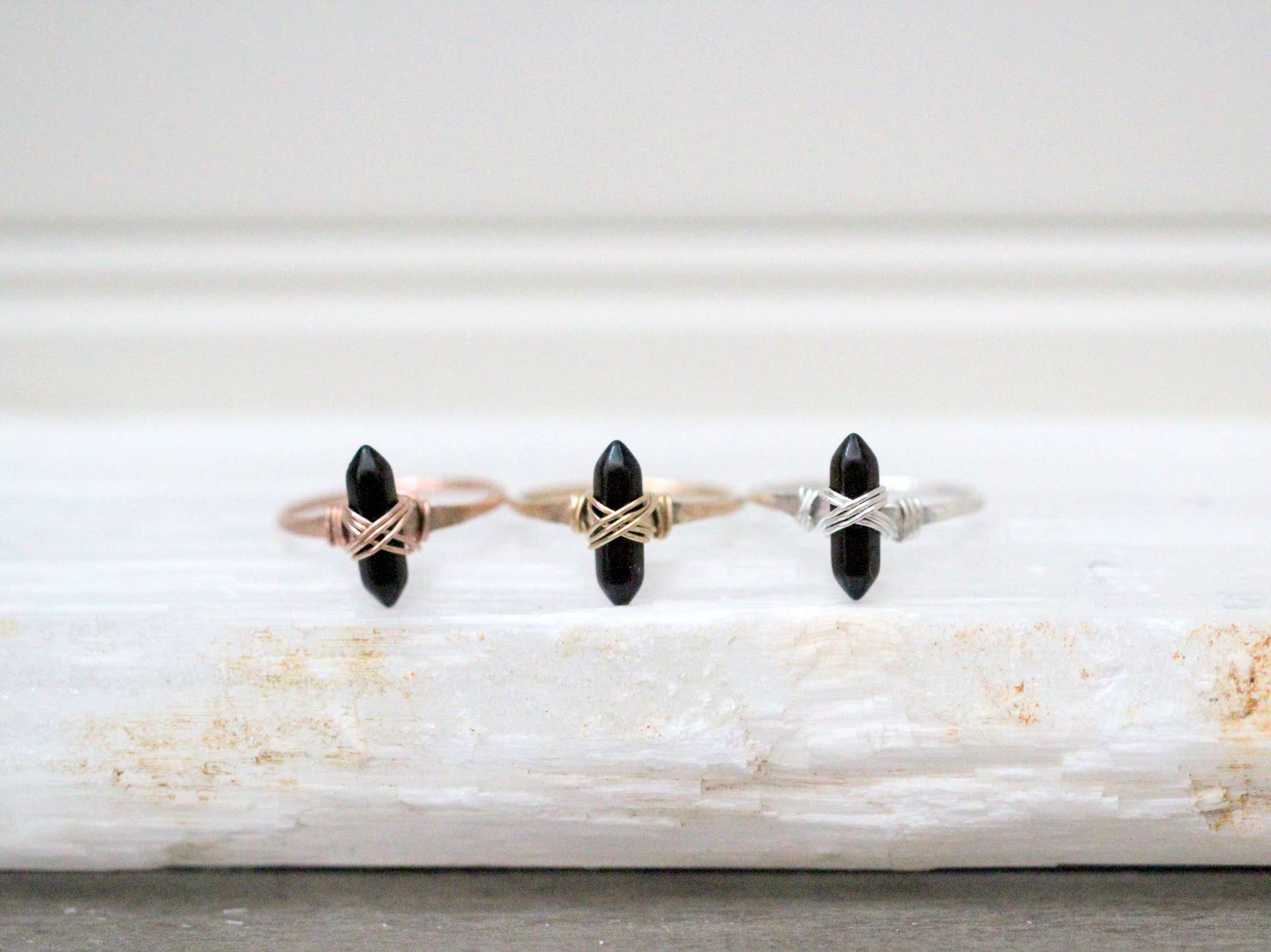 Saressa Designs - Wholesale Cocktail/Statement Ring - Crest Ring - Obsidian3