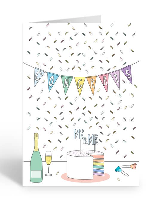 MR & MR WEDDING CAKE Greeting Card for wholesale by Two Brides Presents