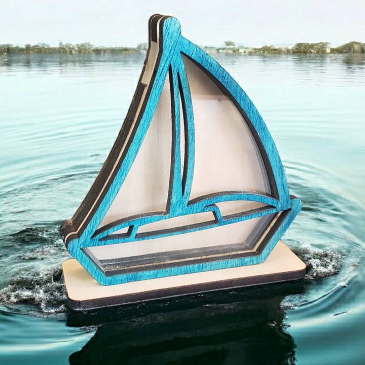 Sailboat Sea Glass Shadowbox Display, Medium and other Purchase Wholesale 9x9 shadow box. Free Returns & Net 60 Terms on Faire trending on Faire.