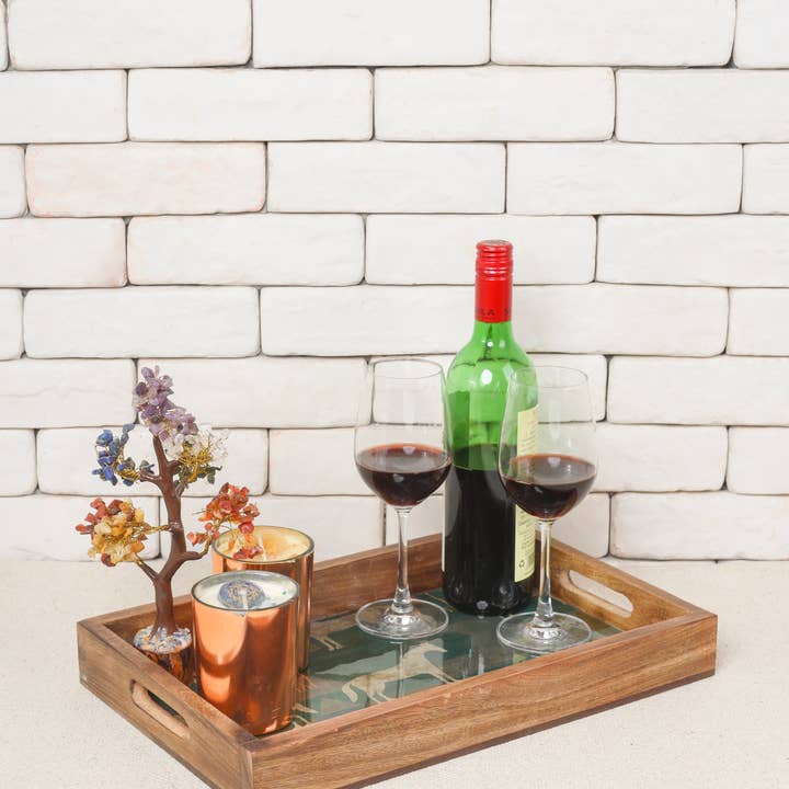 Tiramisu - Wholesale Decorative Tray - Moon Horse Resin and Wood Decorative Trays (Set of 3)3