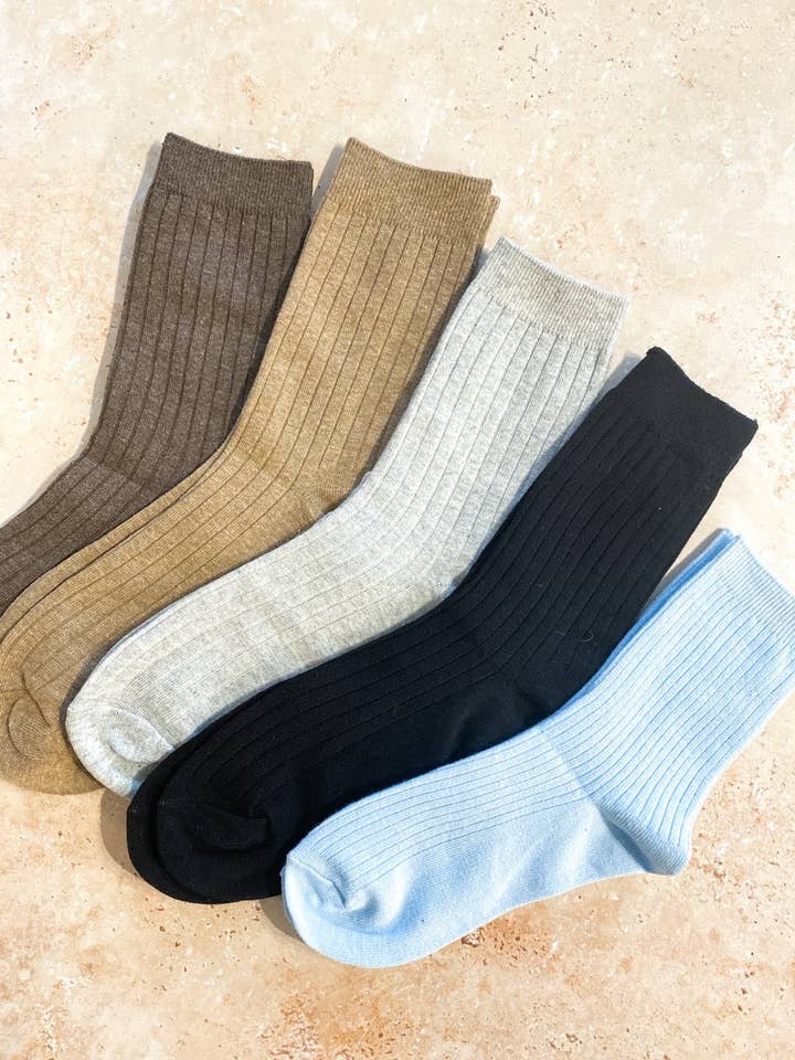 Ruena Basic Ribbed Socks for wholesale by Angels Whisper Accessories
