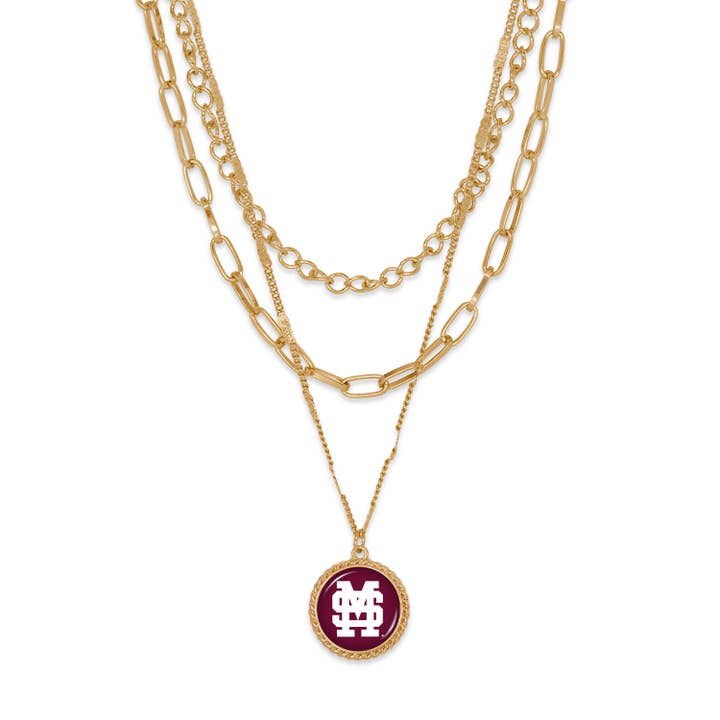 Mississippi State Bulldogs Baseball Logo Sydney Necklace for wholesale by From The Heart