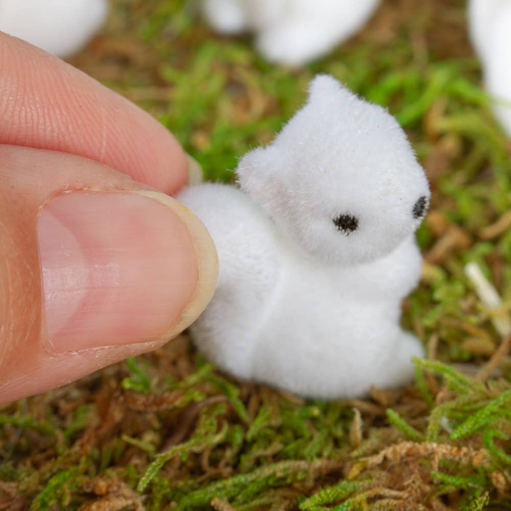 Factory Direct Craft – wholesale Decorative figurine – 1" Miniature White Flocked Squirrels (Bag of 12)2