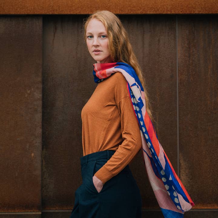 estelle - Venta al por mayor Bufanda - Mujer - Bufanda de lana fina con patrón abstracto