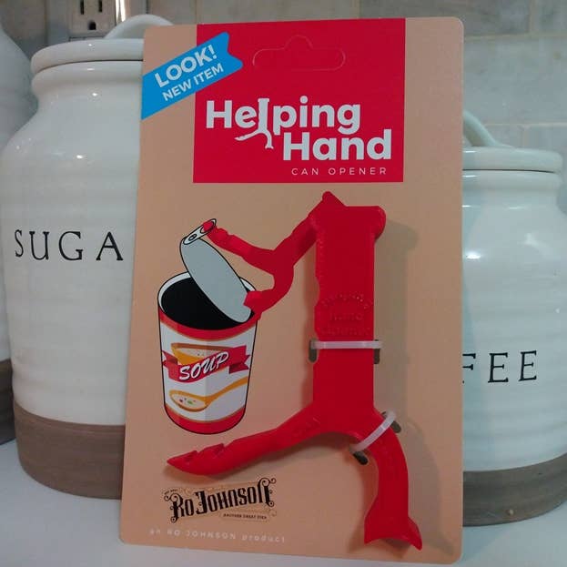 Flip-Top Can Opener! Patent-Pending! for wholesale by The Helping Hand Flip-Top Can Opener