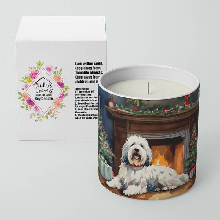 Old English Sheepdog Cozy Christmas Soy Candle DAC2716 for wholesale by Caroline's Treasures