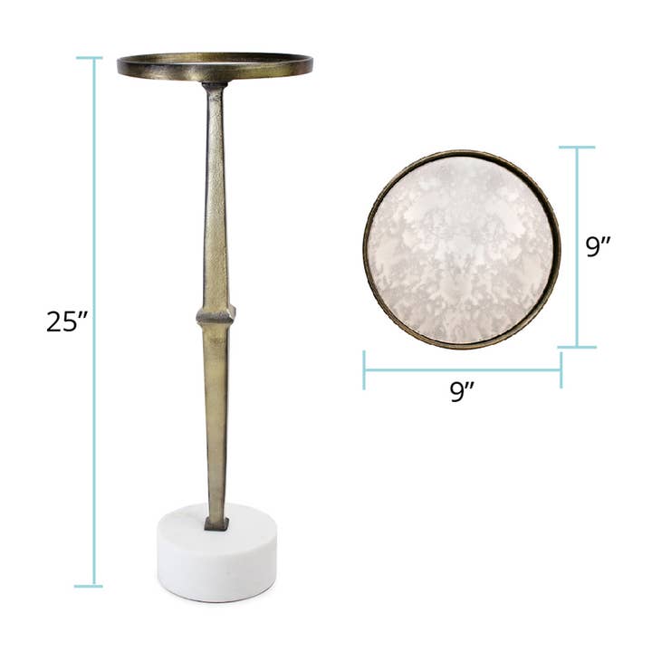 Howard Elliott on Faire - Wholesale Side table - Cin Cin Aluminum and Marble Table2