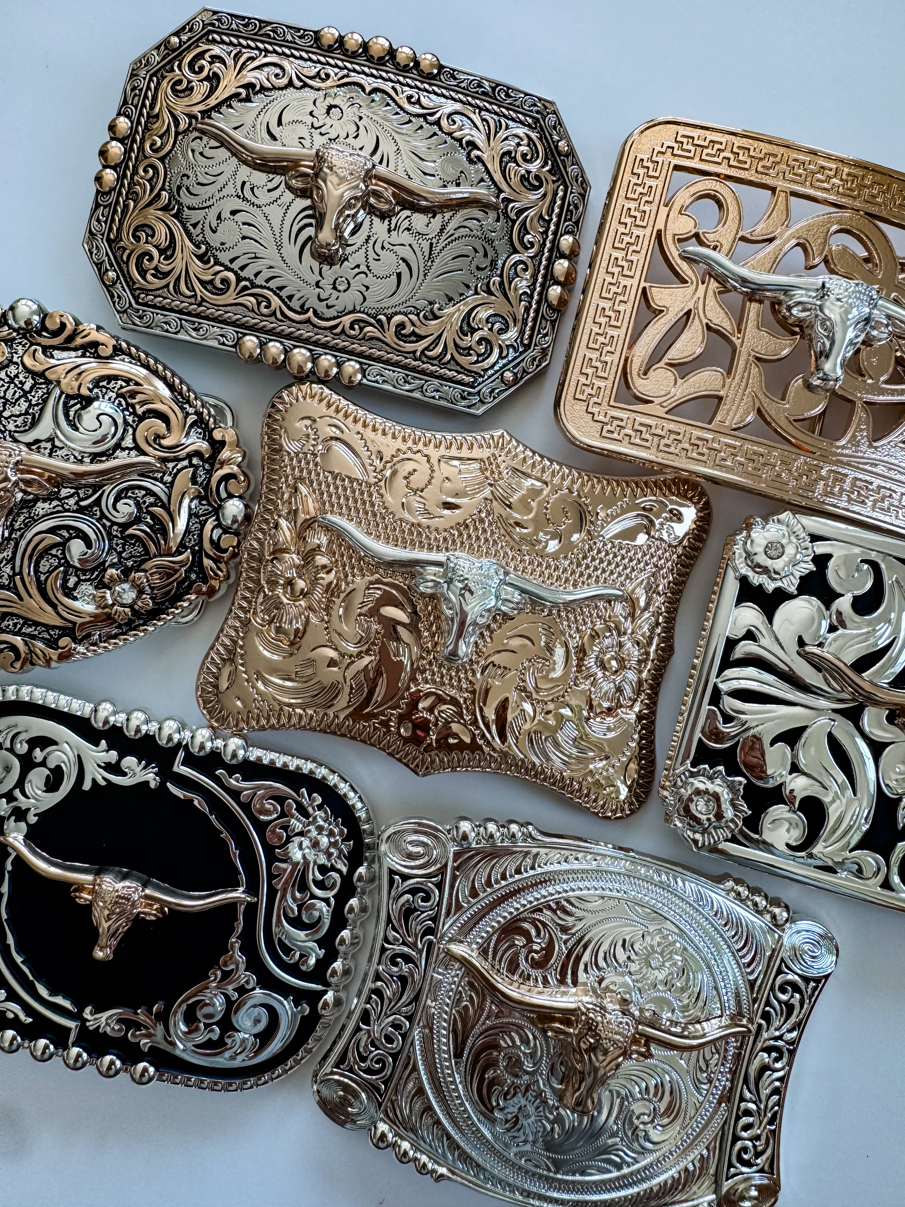 Boho Ranch Shop - Wholesale Belt Buckle - Unisex - Western Longhorn Steer Metal Belt Buckle5