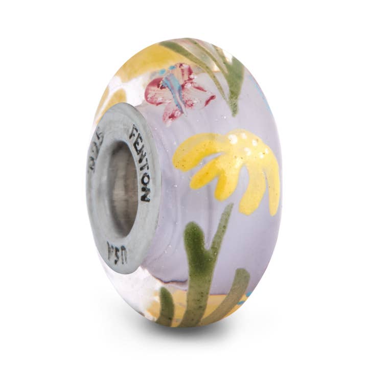 „Wildflowers” handgeschilderde kraal voor wholesale door Fenton Glass Jewelry