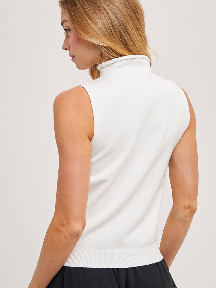 Bluivy - Wholesale Knit Top - Women's - MOCK NECK SLEEVELESS KNIT TOP