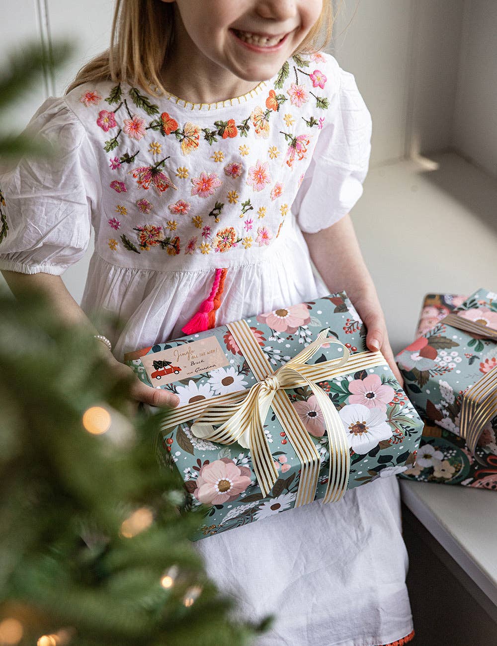 Bespoke Letterpress - Wholesale Ribbon – Gift wrapping - Cream Gold Foil Striped Ribbon - 10 metres6