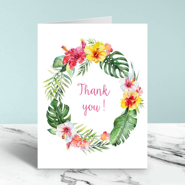 Tack kort - Tropiska Florals för wholesale av Cyndi and Sofi Designs
