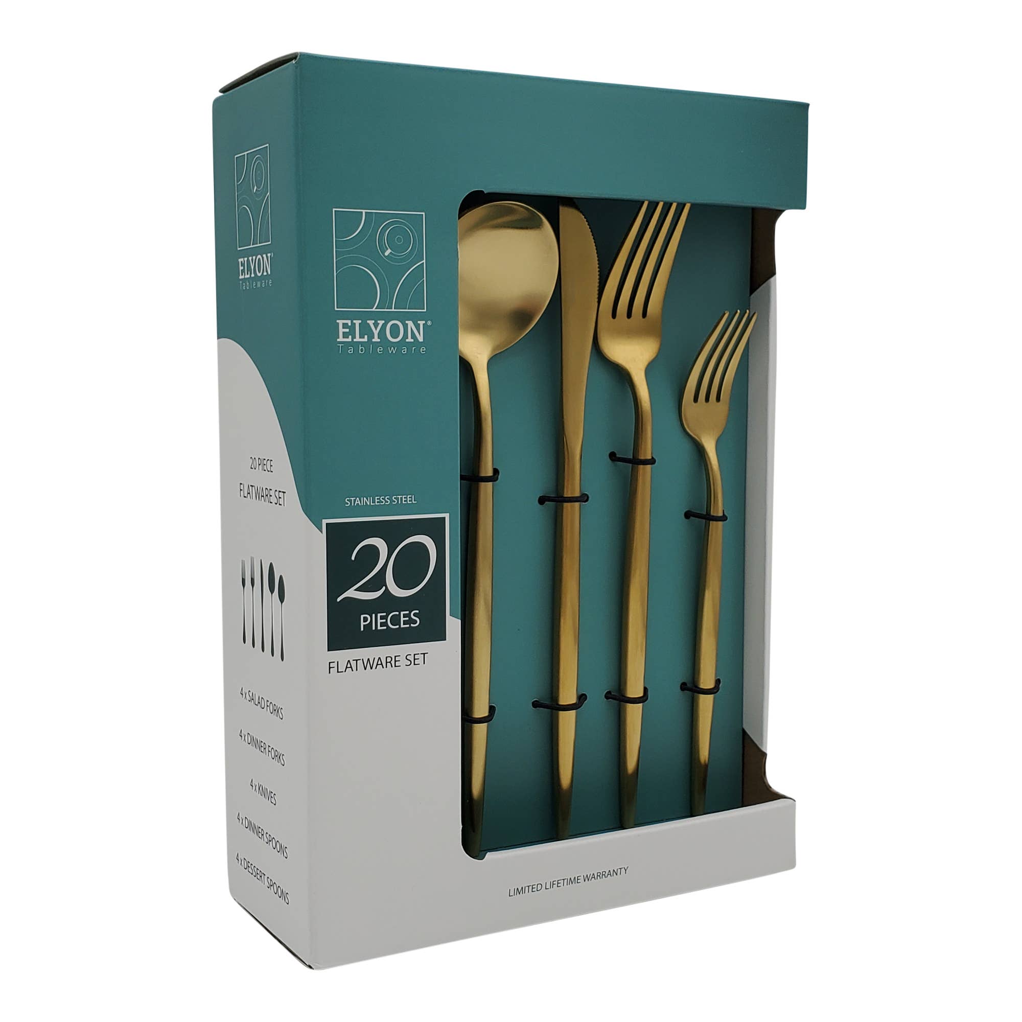 Elyon Tableware® - Vente Set de couverts - Ensemble de couverts colorés 20 pièces en acier inoxydable pour 4 personnes9