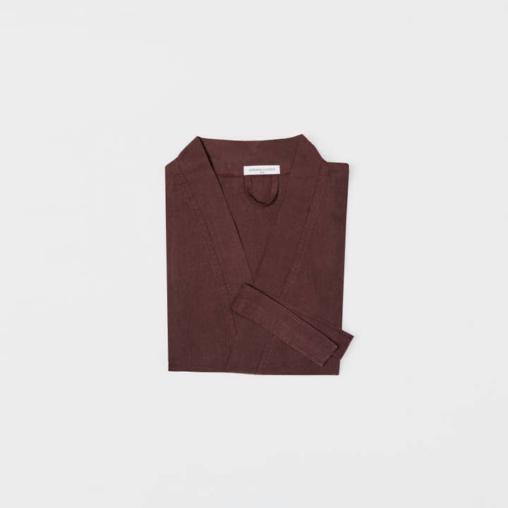 Dreams Jumper - Wholesale Robe - Women's - Linen Kimono Robe in Burgundy0