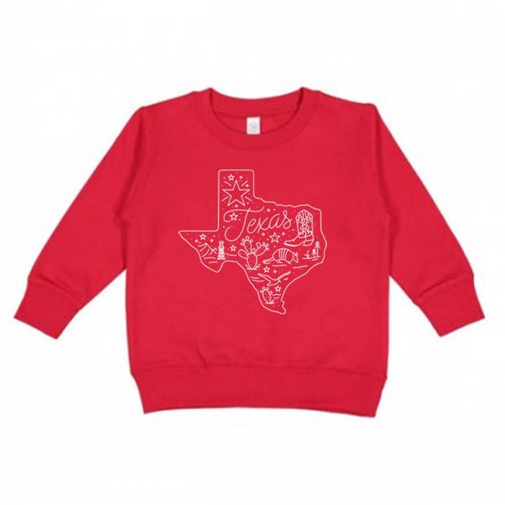 Toddler All Around Texas Sweatshirt for wholesale by Made in Texas Co.