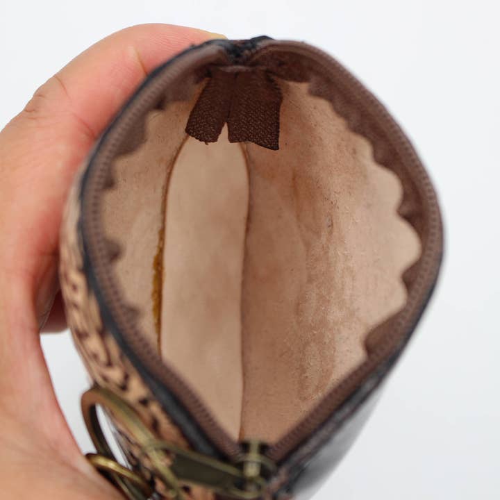 Sunflower Handmade leather inc – Porta-moedas - Mulher por atacado – Carteira porta-moedas em couro feito à mão com símbolo Yin-Yang