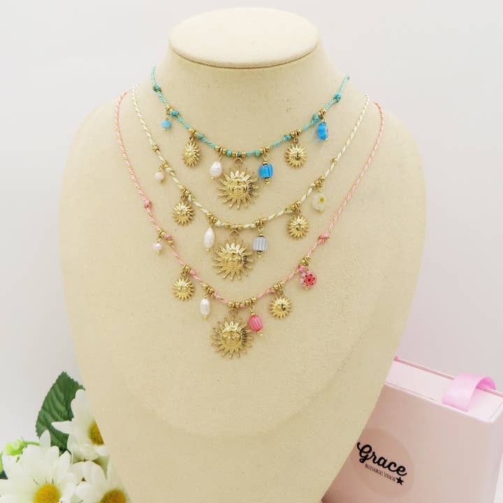 Daemon srls - Wholesale Pendant/Charm Necklace - SOLEIL COLLANA - ACCIAIO inossidabile - Collana catena charms sole e murrine8