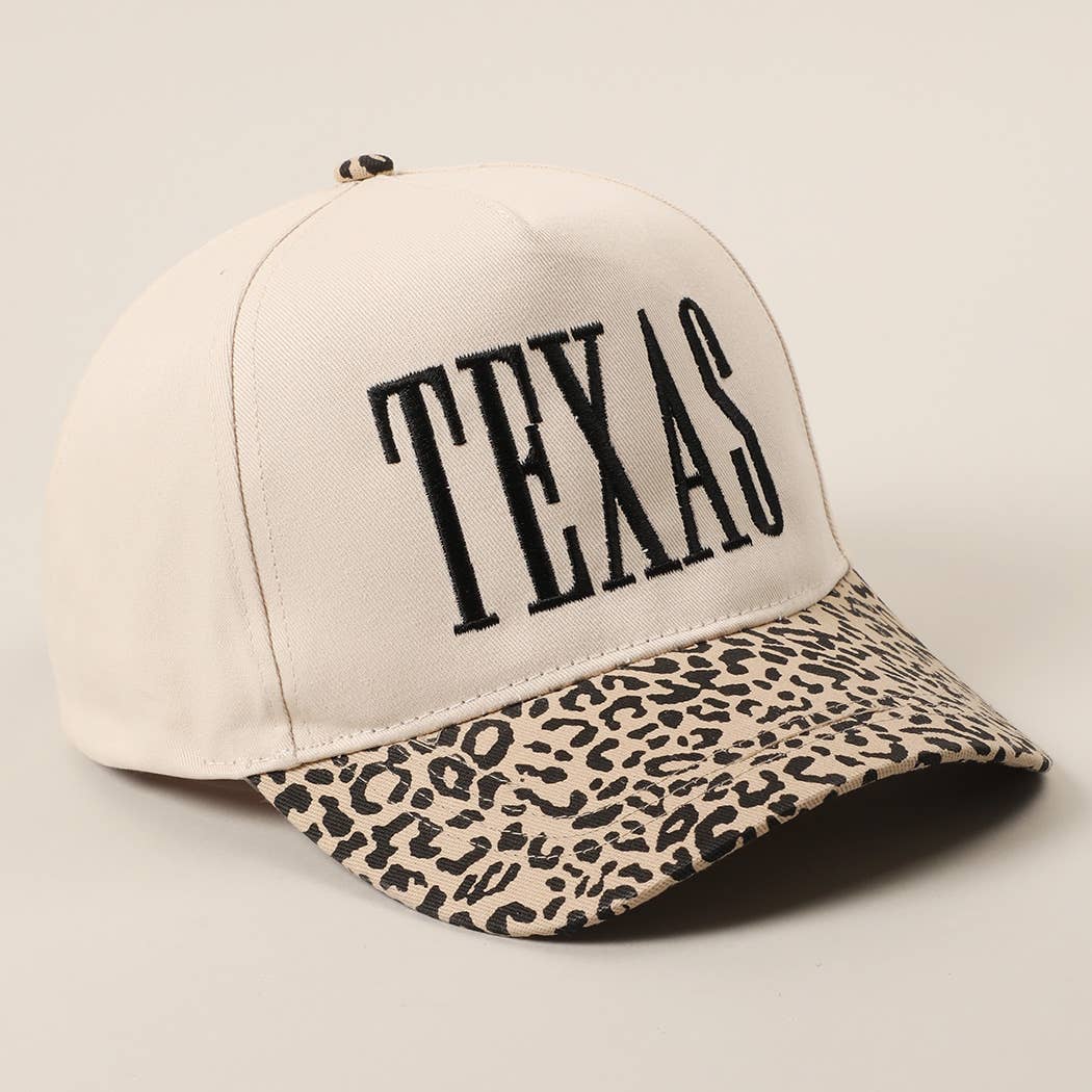 Fashion City - Wholesale Trucker Hat - Unisex - TEXAS Embroidery Leopard Two-Tone Trucker Hat5