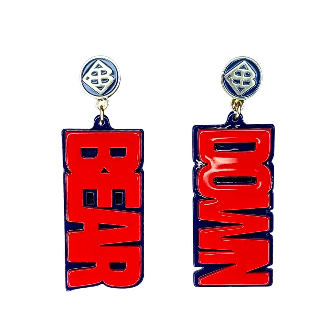 Brianna Cannon – Brincos de argola por atacado – Brincos Vermelhos BEAR DOWN da Universidade do Arizona