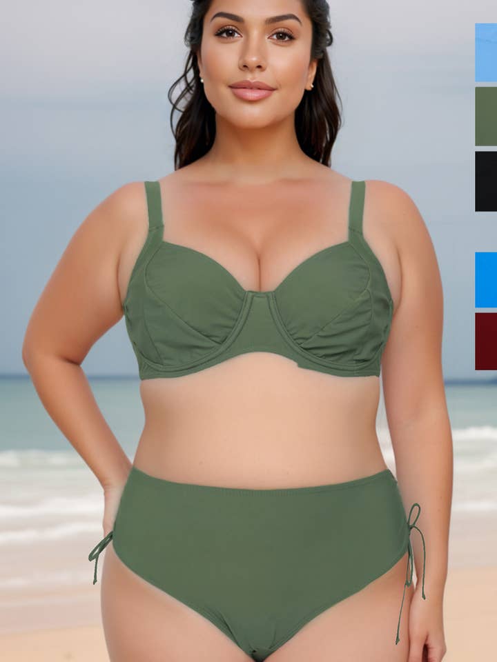 Bademode in großen Größen, Bikini Set Plain für den Großhandel von Marine