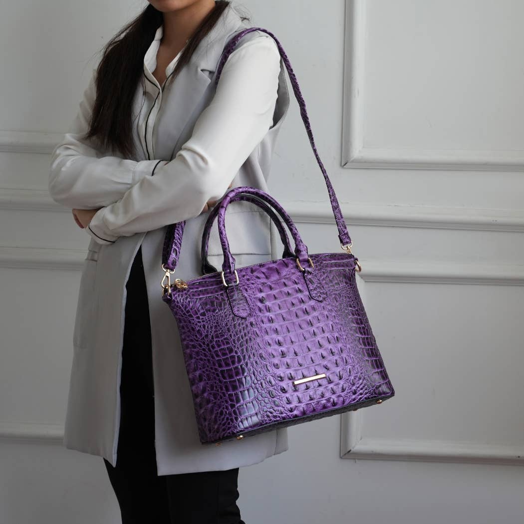 MKF Collection - Wholesale Tote Bag - Women's - MKF Collection Liora Croc Embossed Tote and Set Handbag.5