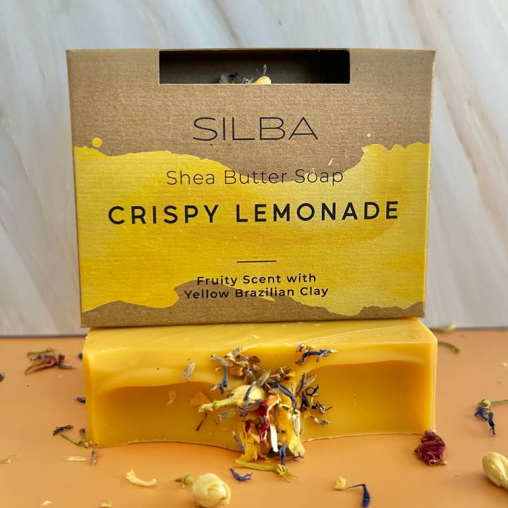 Crispy Lemonade Body Soap - with gentle rose clay, vegan for wholesale by SILBA